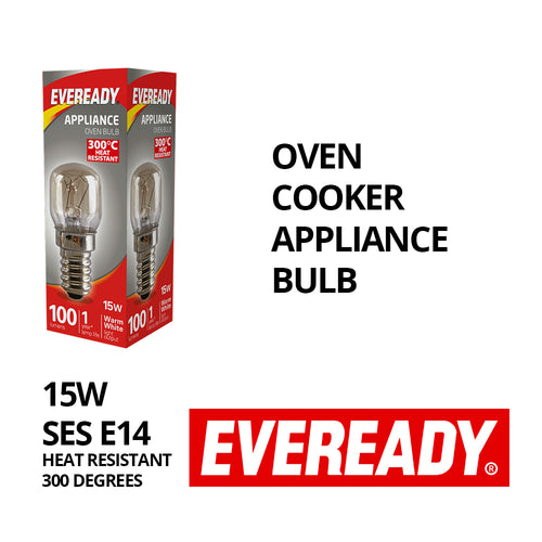 15W Appliance Light Bulbs 10 pack - Oven Cooker – 300°C E14 SES