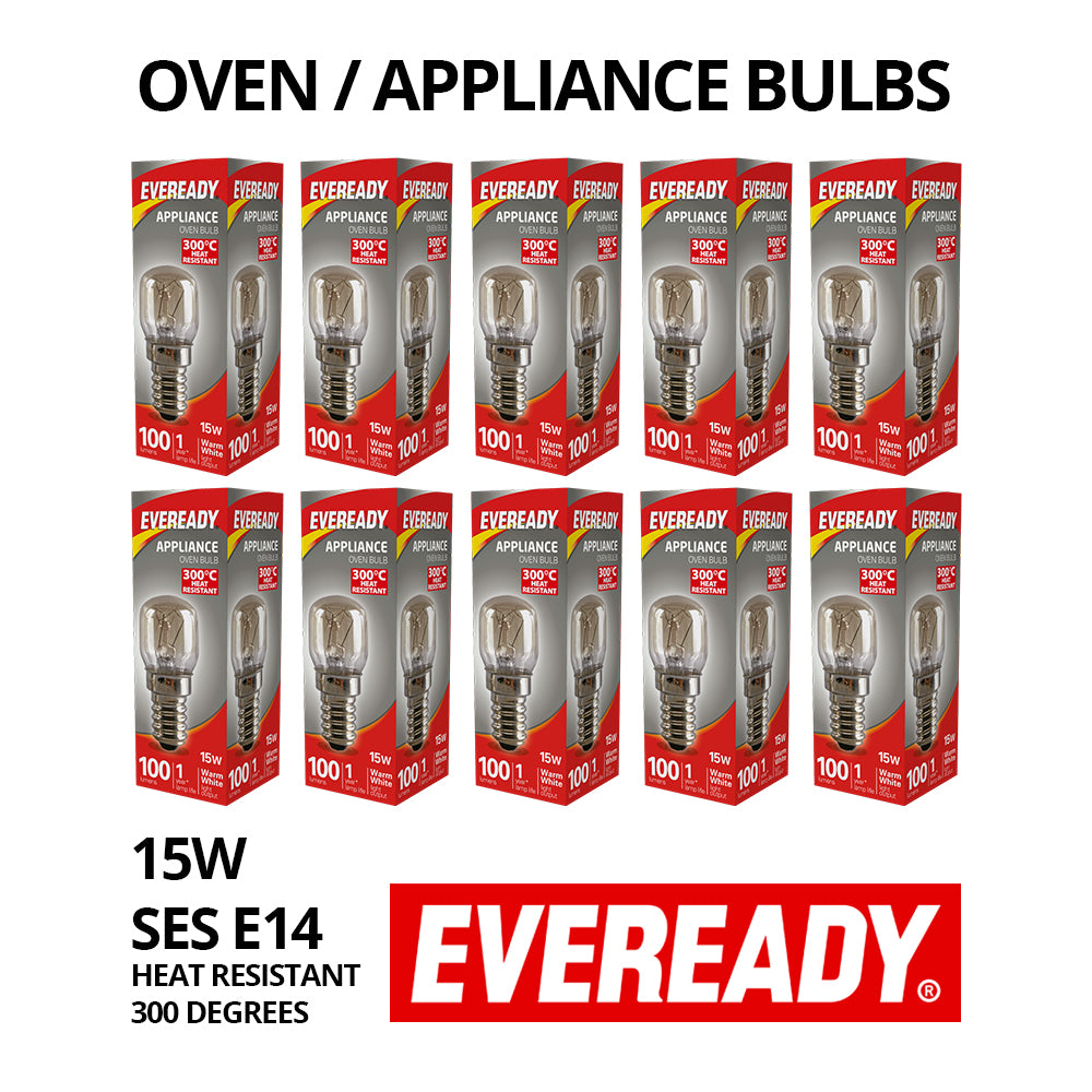 15W Appliance Light Bulbs 10 pack - Oven Cooker – 300°C E14 SES