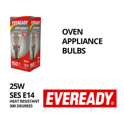 25W Appliance Light Bulbs 10 pack - Oven Bulb - 300°C Heat Resistant E14 SES